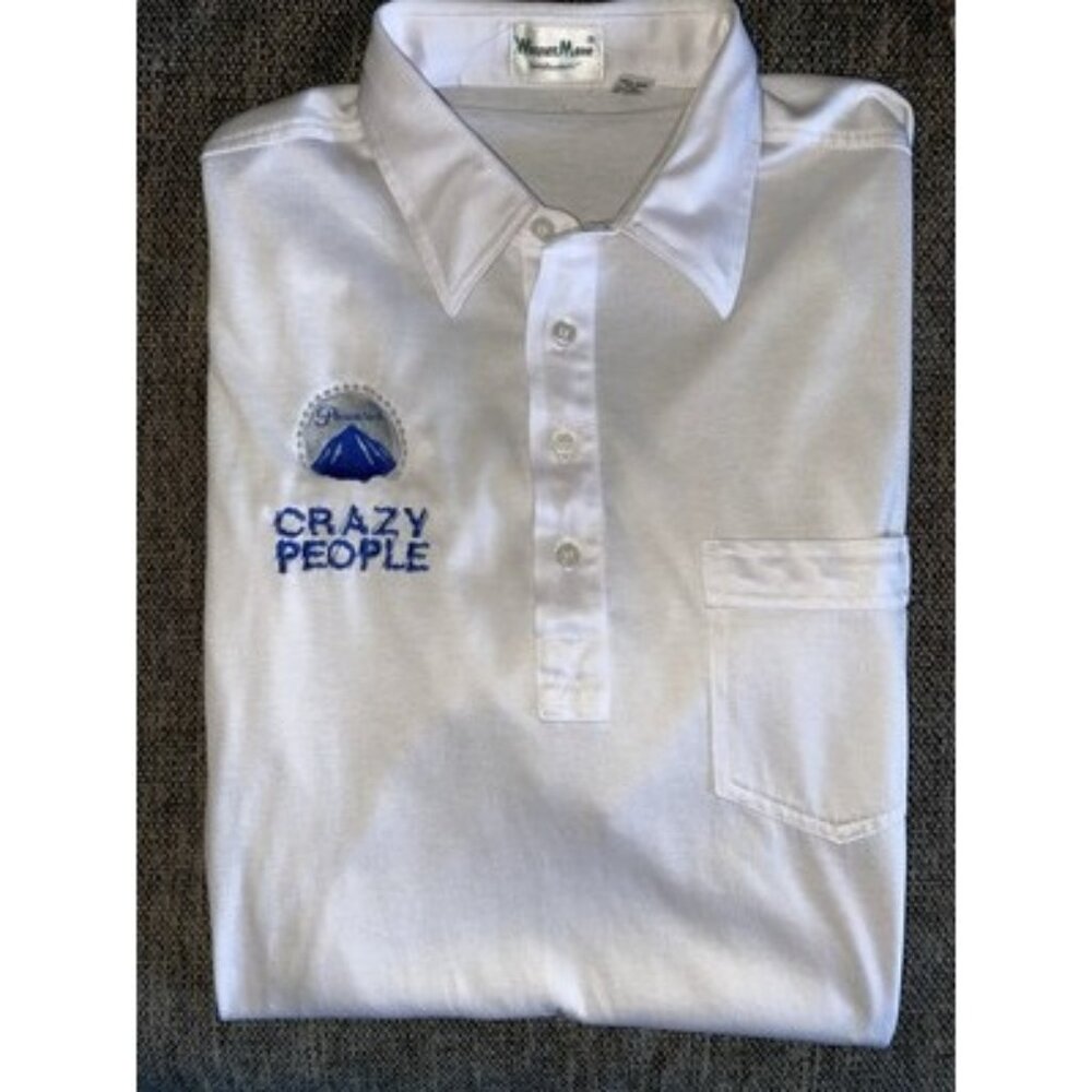 Vintage 1990 Paramount Crazy People Movie Promo Mens Polo Shirt Large